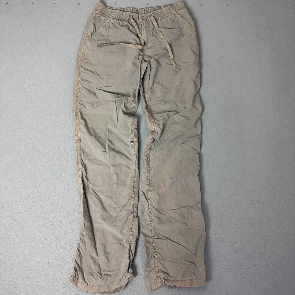 New York & Company Khaki Cargo Pants Womens Tan Roll Tab Utility Drawstring